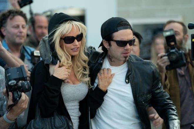 Pam and Tommy as Pamela Anderson and Tommy Lee